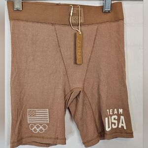 Skims Team USA ribbed boxer shorts in size XXS in Sienna NWT